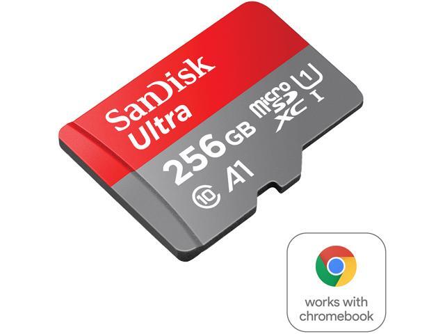 SanDisk 256GB Ultra microSDXC A1 UHS-I/U1 Class 10 Memory Card for Chromebook, Speed Up to 120MB/s (SDSQUA4-256G-GN6FA)