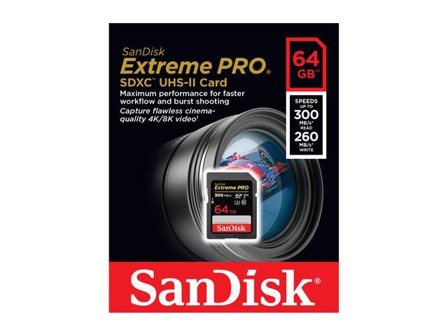SanDisk 64GB Extreme Pro SDXC UHS-II Memory Card, Speed Up to 300MB/s (SDSDXDK-064G-GN4IN)