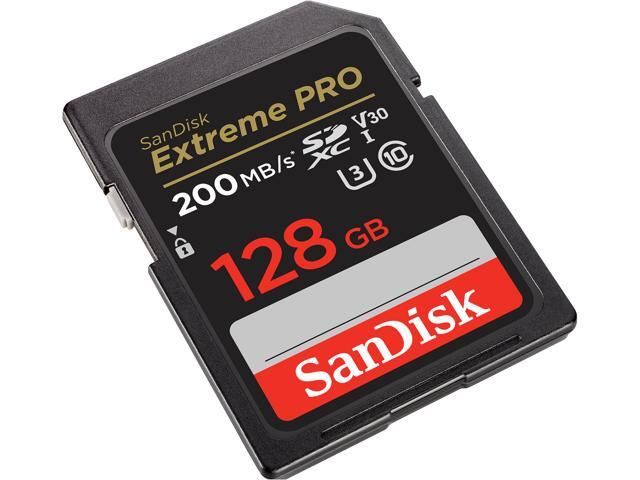 SanDisk 128GB Extreme Pro SDXC UHS-I/U3 V30 Class 10 Memory Card, Speed Up to 200MB/s (SDSDXXD-128G-GN4IN)
