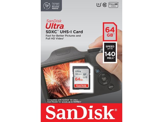 SanDisk 64GB Ultra SDXC UHS-I / Class 10 Memory Card, Speed Up to 140MB/s (SDSDUNB-064G-GN6IN)