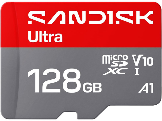 SANDISK 128GB Ultra microSD UHS-I Card - Up to 195MB/s Read Speed, Full HD Video, V10, U1, C10, A5 - SDSQUJQ-128G-GZ6MA