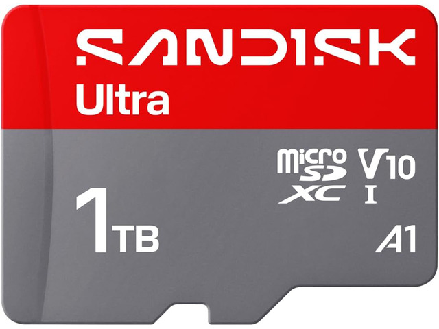 SANDISK 1TB Ultra microSD UHS-I Card - Up to 195MB/s Read Speed, Full HD Video, V10, U1, C10, A2 - SDSQUJQ-1T00-GZ6MA