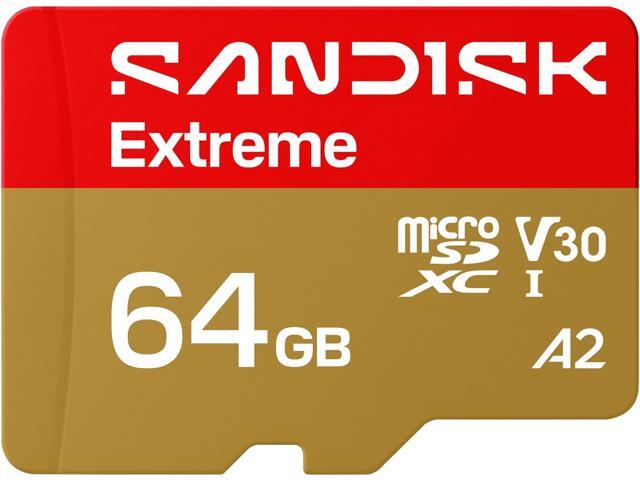 SANDISK 64GB Extreme microSD UHS-I Card - Up to 170MB/s Read Speed and 80MB/s Write Speed, 5.3K Video, 4K UHD Video, high-Performance for Action.
