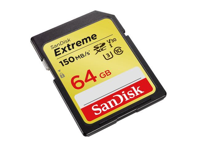 SanDisk 64GB Extreme SDXC UHS-I/U3 Class 10 V30 Memory Card, Speed Up to 150MB/s (SDSDXV6-064G-GNCIN)