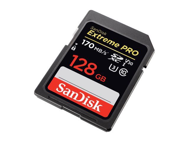 SanDisk 128GB Extreme Pro SDXC UHS-I/U3 V30 Class 10 Memory Card, Speed Up to 170MB/s (SDSDXXY-128G-GN4IN)