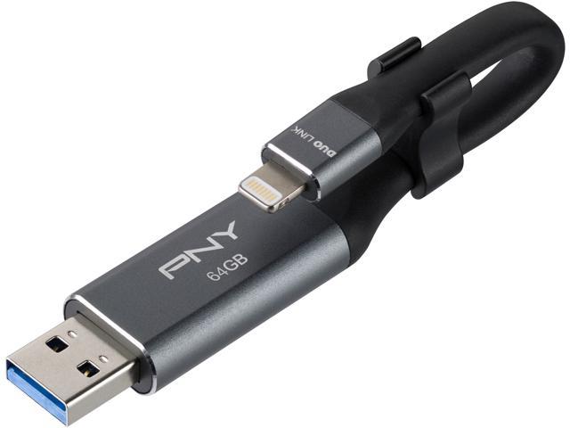 PNY 64GB DUO LINK USB 3.0 OTG Flash Drive for IPhone and I Pad (P-FDI64GLA02GC-RB)