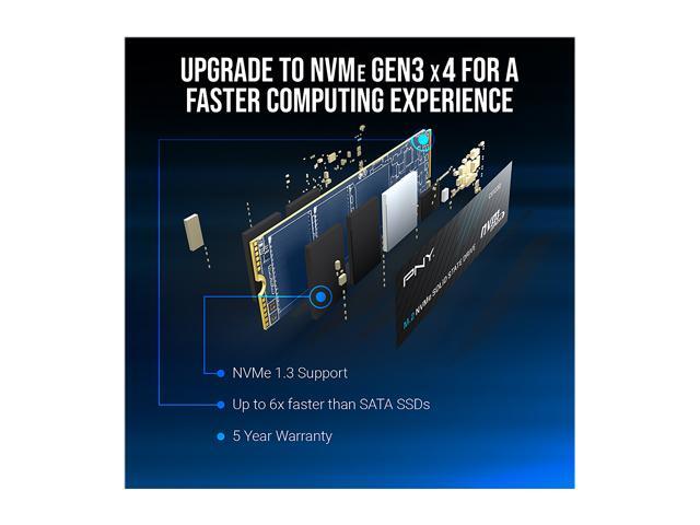 PNY CS1030 M.2 2280 1TB PCI-Express 3.0 x4, NVMe 1.3 3D NAND Internal Solid State Drive (SSD) M280CS1030-1TB-RB