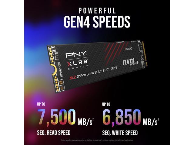 PNY XLR8 CS3140 M.2 2280 4TB PCI-Express 4.0 x4, NVMe 1.4 3D NAND Internal Solid State Drive (SSD) M280CS3140-4TB-RB