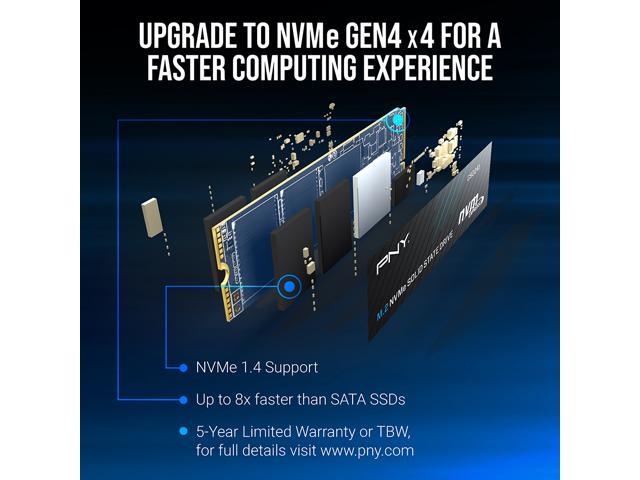 PNY - CS2241 500GB M.2 NVMe Gen4 x4 Internal Solid State Drive (SSD) - M280CS2241-500-RB - image 4