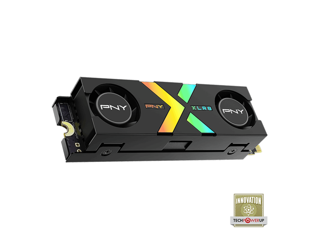 PNY CS3150 XLR8 Gaming Epic-X RGB 1TB PCIe Gen5 x4 NVMe M.2 SSD with RGB Dual Fan Heatsink [DRAM Cache] up to 11500 MB/s Read - M280CS3150XHS-1TB-RB