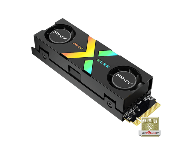 PNY CS3150 XLR8 Gaming Epic-X RGB 1TB PCIe Gen5 x4 NVMe M.2 SSD with RGB Dual Fan Heatsink [DRAM Cache] up to 11500 MB/s Read - M280CS3150XHS-1TB-RB