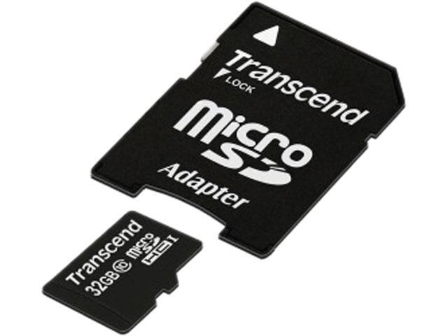 Transcend 32GB microSDHC Flash Card with Adapter Model TS32GUSDU1