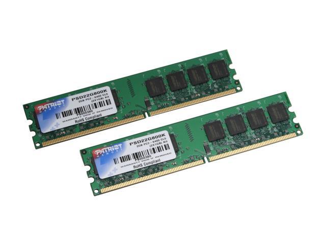 Patriot 2GB (2 x 1GB) DDR2 800 (PC2 6400) Dual Channel Kit Desktop Memory Model PSD22G800K