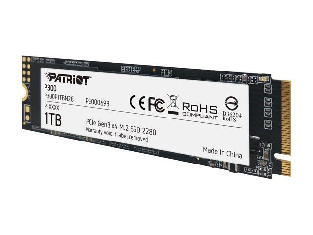 Patriot P300 M.2 2280 1TB PCIe Gen3 x4, NVMe 1.3 Internal Solid State Drive (SSD) P300P1TBM28