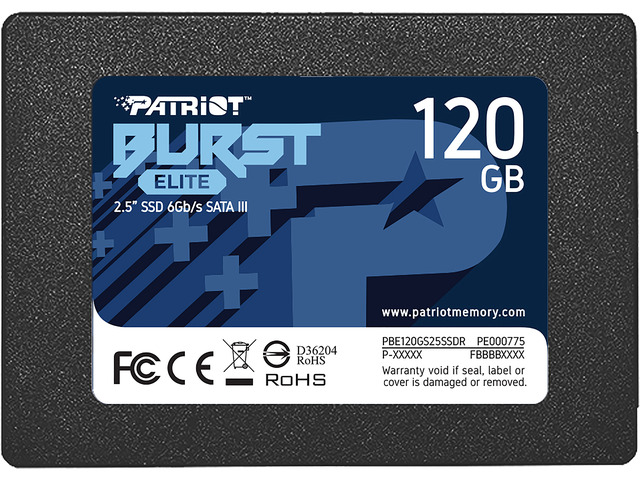 Patriot Burst Elite 2.5' 120GB SATA III TLC Internal Solid State Drive (SSD) PBE120GS25SSDR