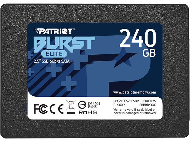 Patriot Burst Elite 2.5' 240GB SATA III TLC Internal Solid State Drive (SSD) PBE240GS25SSDR
