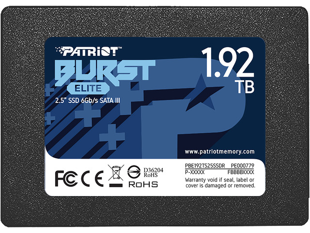 Patriot Burst Elite 2.5' 1.92TB SATA III Internal Solid State Drive (SSD) PBE192TS25SSDR