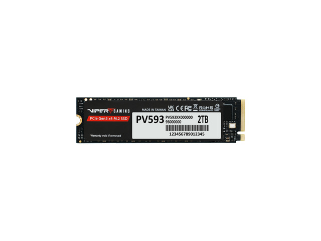 Patriot VIPER PV593 M.2 2280 2TB PCI-Express 5.0 x4 3D NAND TLC Internal DRAM Cache Solid State Drive (SSD) with DRAM Cache PV593P2TBM28H