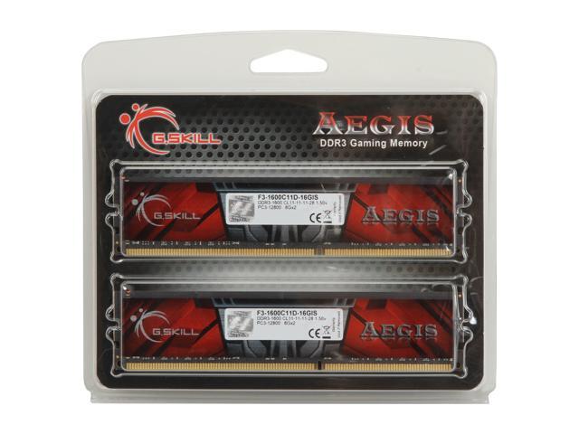 G. SKILL AEGIS 16GB (2 x 8GB) DDR3 1600 (PC3 12800) Desktop Memory Model F3-1600C11D-16GIS