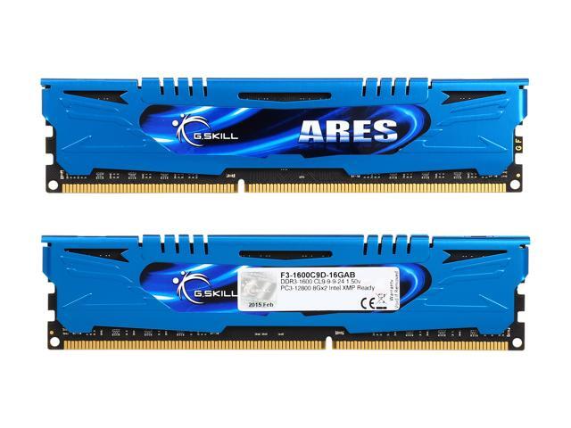 G. SKILL Ares Series 16GB (2 x 8GB) 240-Pin PC RAM DDR3 1600 (PC3 12800) Low Profile Extreme Performance Memory Model F3-1600C9D-16GAB