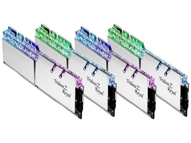 G. SKILL Trident Z Royal Series 32GB (4 x 8GB) 288-Pin RGB DDR4 SDRAM DDR4 3200 (PC4 25600) Desktop Memory Model F4-3200C14Q-32GTRS