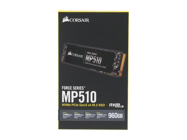 Corsair Force MP510 M.2 2280 960GB PCI-Express 3.0 x4, NVMe 1.3 3D TLC Internal Solid State Drive (SSD) CSSD-F960GBMP510B