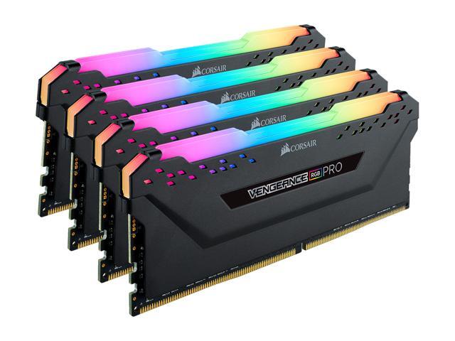CORSAIR Vengeance RGB Pro 64GB (4 x 16GB) 288-Pin PC RAM DDR4 3200 (PC4 25600) Desktop Memory Model CMW64GX4M4E3200C16