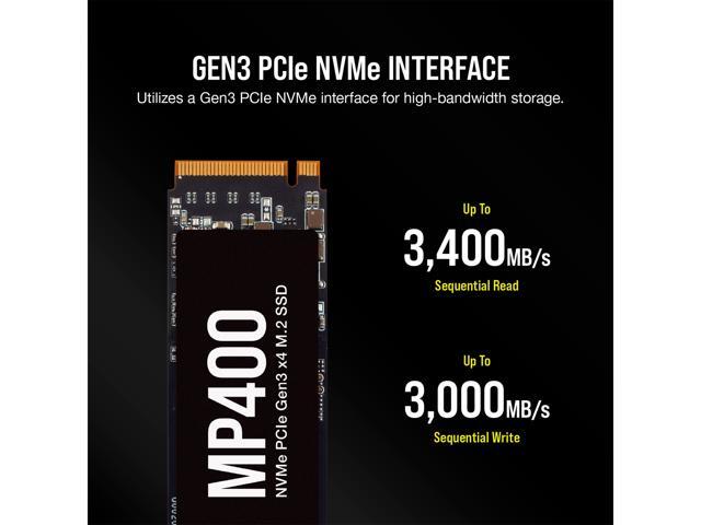 Corsair MP400 M.2 2280 4TB PCI-Express 3.0 x4, NVMe 1.3 3D QLC Internal Solid State Drive (SSD) CSSD-F4000GBMP400
