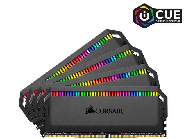 CORSAIR Dominator Platinum RGB 32GB (4 x 8GB) 288-Pin PC RAM DDR4 3200 (PC4 25600) Desktop Memory Model CMT32GX4M4E3200C16
