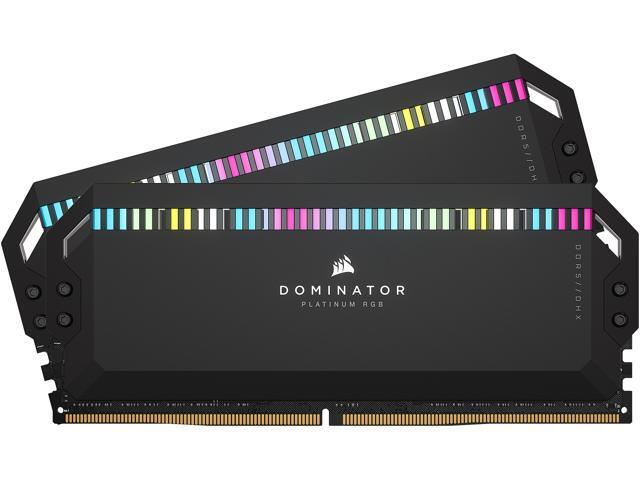 CORSAIR Dominator Platinum RGB 64GB (2 x 32GB) 288-Pin PC RAM DDR5 6600 (PC5 52800) Desktop Memory Model CMT64GX5M2B6600C32 RAM