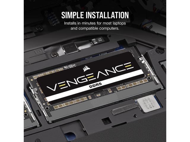 CORSAIR Vengeance 32GB (2 x 16GB) 262-Pin DDR5 SO-DIMM DDR5 4800 (PC4 38400) Laptop Memory Model CMSX32GX5M2A4800C40