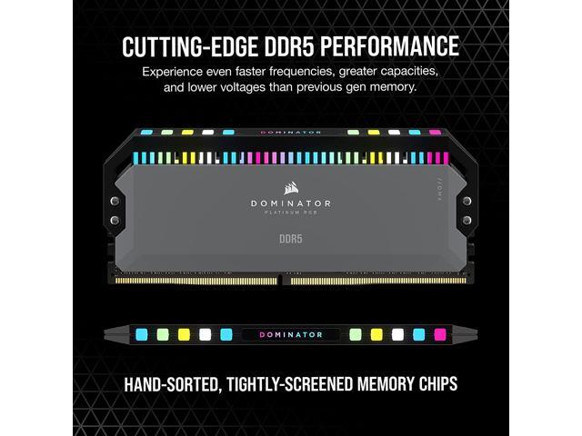 CORSAIR Dominator Platinum RGB 64GB (2 x 32GB) DDR5 6000 (PC5 48000) Desktop Memory Model CMT64GX5M2B6000Z30