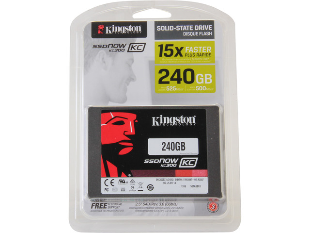 Kingston SSDNow KC300 SKC300S37A/240G 2.5' 240GB SATA III Enterprise Solid State Drive with Adapter