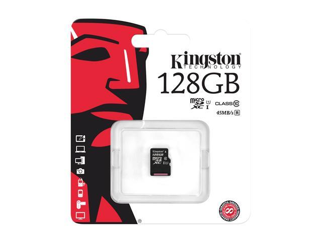 Kingston 128GB MicroSDXC UHS-I/U1 Class 10 Memory Card (SDC10G2/128GBSP)