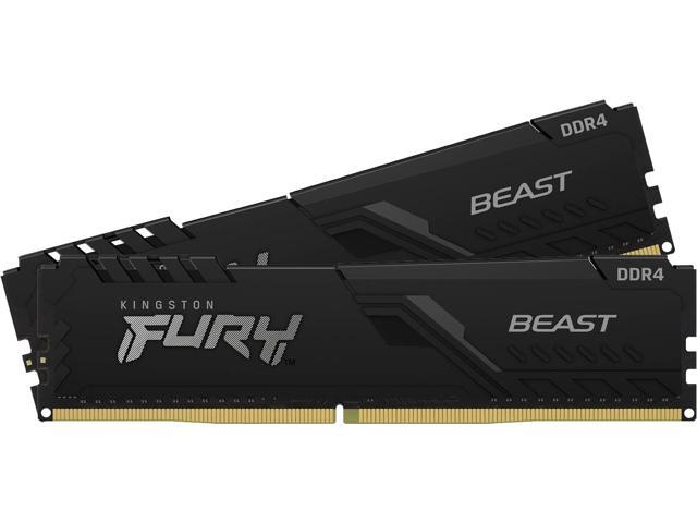 Kingston FURY Beast 16GB (2 x 8GB) 288-Pin PC RAM DDR4 3200 (PC4 25600) Memory (Desktop Memory) Model KF432C16BBK2/16 RAM
