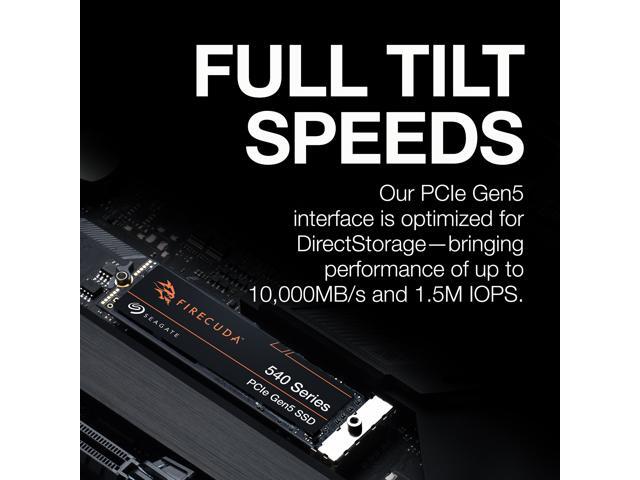 Seagate FireCuda 540 GEN5 NVME SSD M.2 2280 1TB PCI-Express 5.0 x4 3D TLC Internal Solid State Drive (SSD) ZP1000GM3A004
