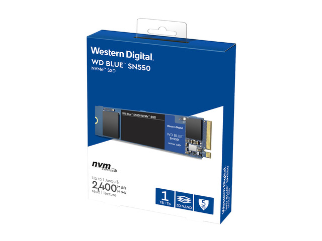 Western Digital WD Blue SN550 NVMe M.2 2280 1TB PCI-Express 3.0 x4 3D NAND Internal Solid State Drive (SSD) WDS100T2B0C