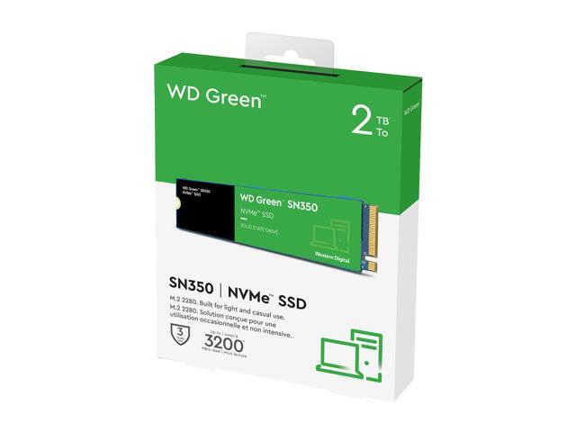Western Digital 2TB WD Green SN350 NVMe Internal SSD Solid State Drive - Gen3 PCIe, QLC, M.2 2280, Up to 3,200 MB/s - WDS200T3G0C