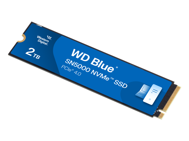 Western Digital 2TB WD Blue SN5000 NVMe Internal Solid State Drive SSD - PCIe Gen 4.0, M.2 2280, Up to 5,150 MB/s - WDS200T4B0E
