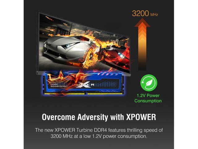 Silicon Power 16GB (2 x 8GB) DDR4 3200 (PC4 25600) 288-Pin XPOWER Turbine DDR4 SDRAM Desktop Memory Model SP016GXLZU320BDA