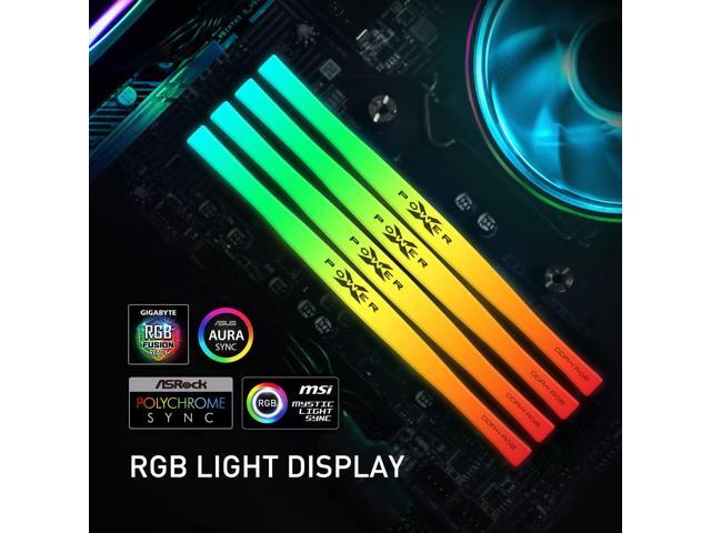 Silicon Power Gaming DDR4 16GB Kit (2 x 8GB) Zenith RGB RAM Gaming 3600MHz (PC4 28800) C18 Desktop Memory Module Ram with Heatsink...
