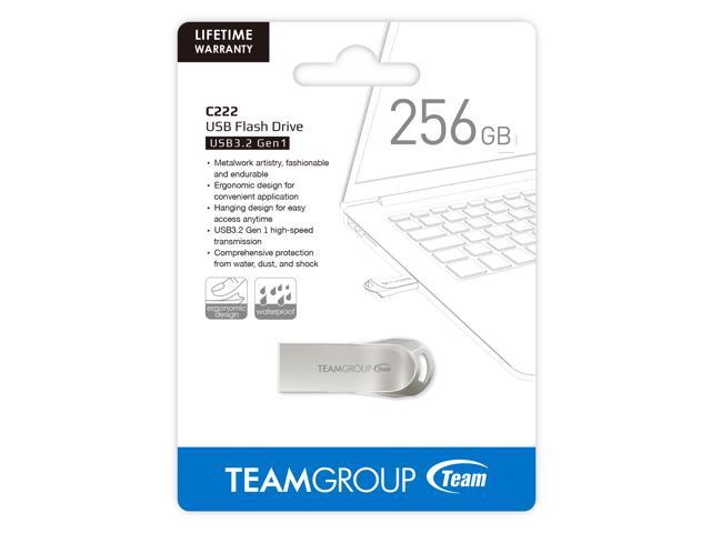 TEAM 256GB C222 USB 3.2 Gen1 Flash Drive, Speed Up to 140MB/s (TC2223256GS01)
