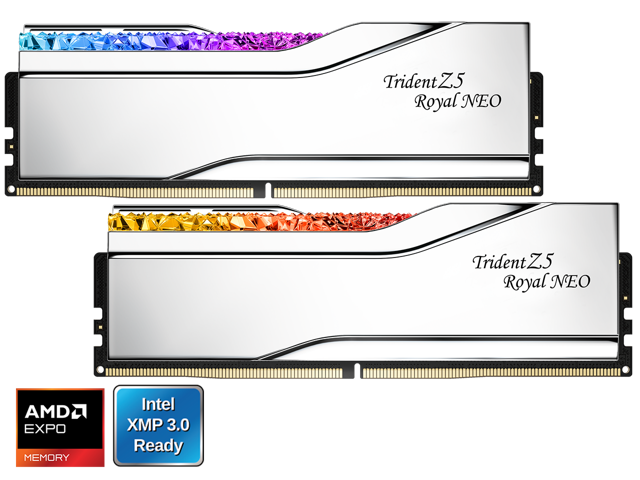 G.SKILL Trident Z Royal Series 96GB (2 x 48GB) 288-Pin PC RAM DDR5 6000 (PC5 48000) Desktop Memory Model F5-6000J3036F48GX2-TR5NS