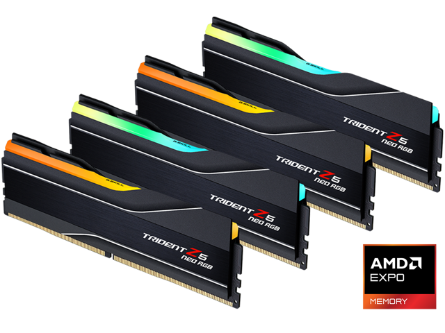 G. SKILL Trident Z5 Neo RGB Series 256GB (4 x 64GB) 288-Pin PC RAM DDR5 6000 (PC5 48000) Desktop Memory Model F5-6000J3644D64GX4-TZ5NR