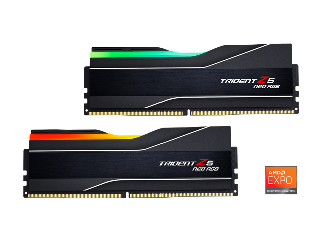 G. SKILL Trident Z5 Neo RGB Series AMD EXPO 32GB (2 x 16GB) 288-Pin PC RAM DDR5 6000 (PC5 48000) Desktop Memory Model F5-6000J3038F16GH1-TZ5NR