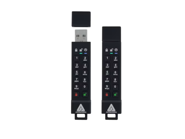 Apricorn 64GB Aegis Secure Key 3z USB 3.1 Flash Drive - 64 GB - USB 3.1 - 77 MB/s Read Speed - 72 MB/s Write Speed - 256-bit AES - TAA Compliant...