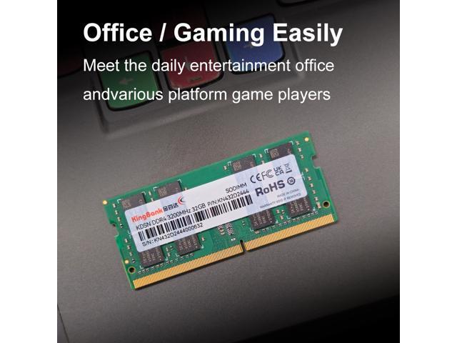 Kingbank 32GB 260-Pin DDR4 SO-DIMM DDR4 3200 (PC4 25600) Laptop Memory Model KBN32G3200
