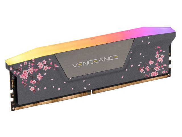 CORSAIR Vengeance RGB 32GB (2 x 16GB) 288-Pin PC RAM DDR5 6000 (PC5 48000) Custom Lab Cherry Blossom Desktop Memory Model CMH32GX5M2B6000Z30CB - Gray