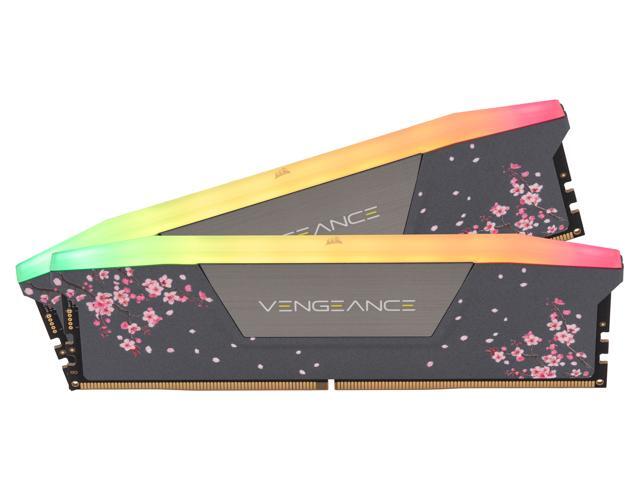 CORSAIR Vengeance RGB 32GB (2 x 16GB) 288-Pin PC RAM DDR5 6000 (PC5 48000) Custom Lab Cherry Blossom Desktop Memory Model CMH32GX5M2B6000Z30CB - Gray