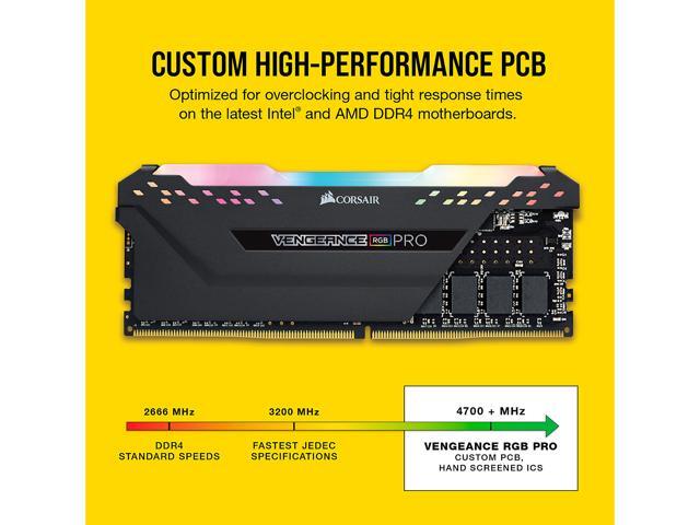 CORSAIR Vengeance RGB Pro 16GB (2 x 8GB) 288-Pin PC RAM DDR4 3200 (PC4 25600) Desktop Memory Model CMW16GX4M2E3200C16